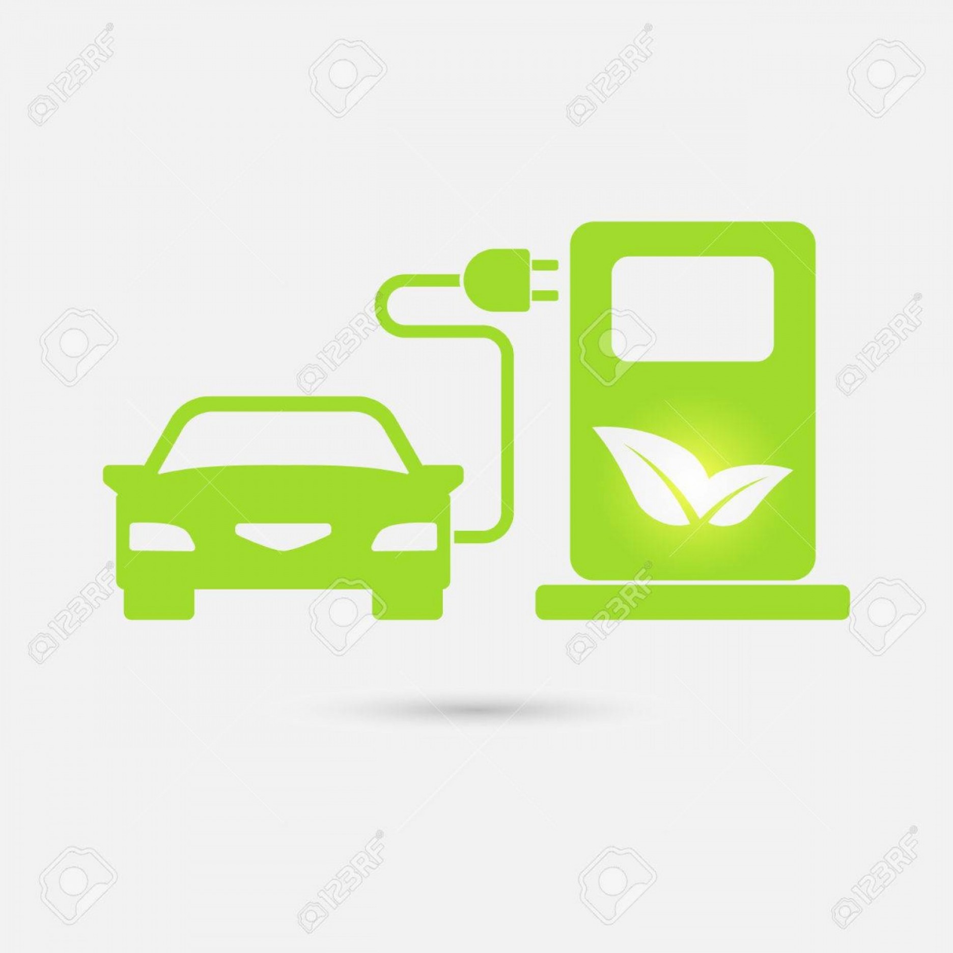 1872x1872 Photostock Vector Green Electric Car Charging Point Icon Vector