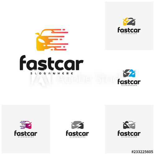 500x500 Set Of Fast Car Automotive Logo Design Template Electric Car Logo
