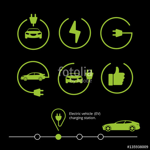 500x500 Vector Electric Vehicle Electric Car Icon Hybrid Car