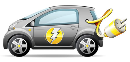 450x216 Electric Car Vector Icon