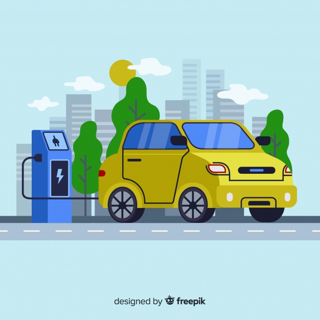 626x626 Electric Car Vector Free Download