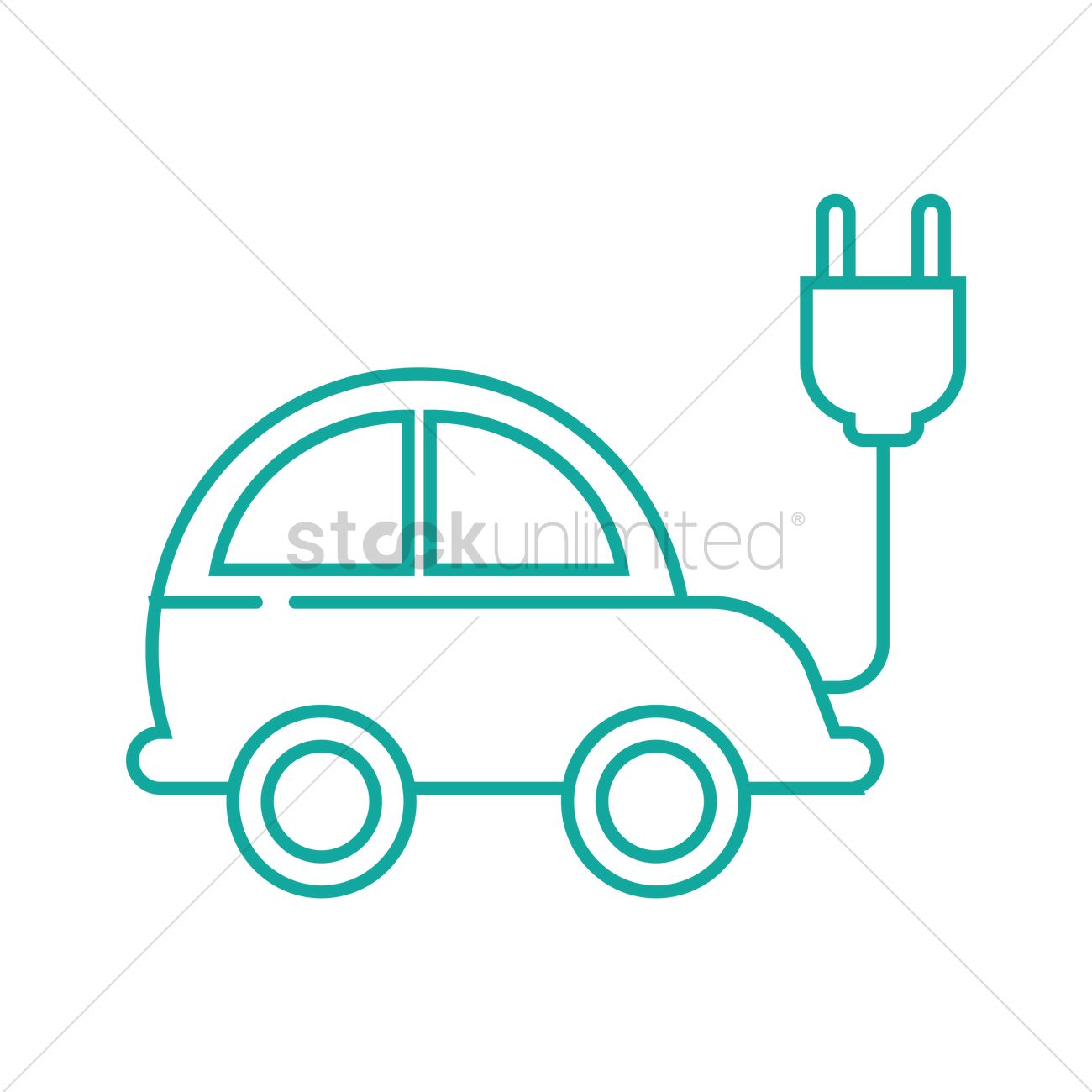 1300x1300 Electric Car Vector Image