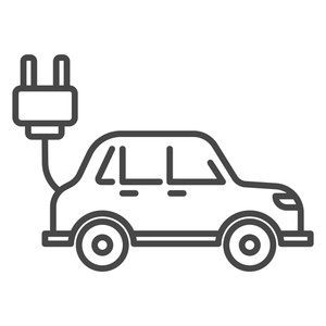 300x300 Electric Car Icon Outline Electric Car Vector Icon For Web Design
