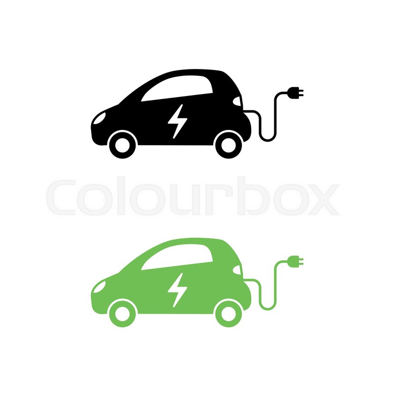 800x800 Electric Car With Electrical Charging Stock Vector Colourbox
