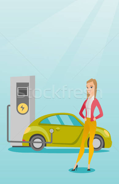 388x600 Charging Of Electric Car Vector Illustration Vector Illustration