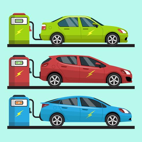 490x490 Electric Car Vector Collection