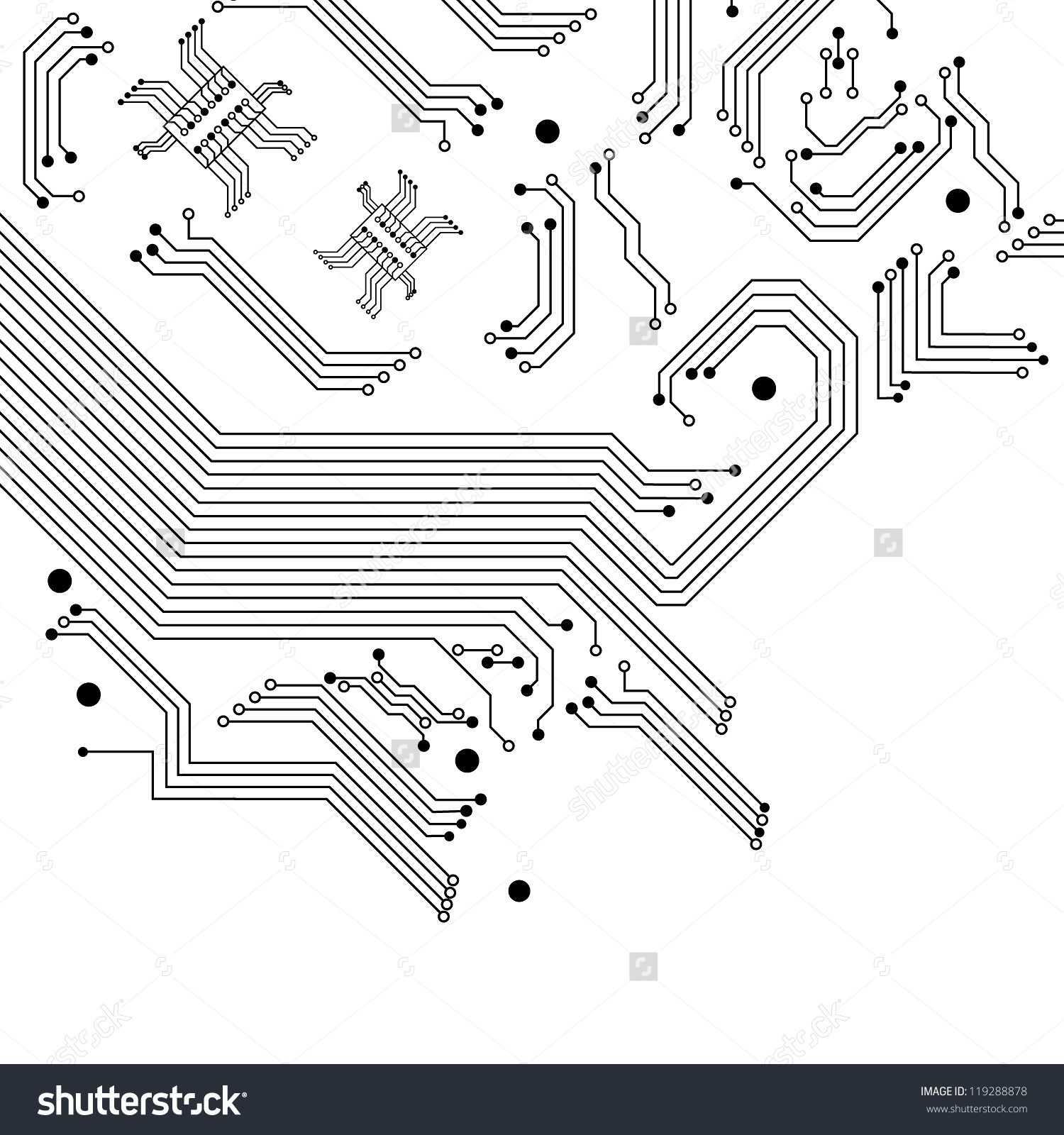Digital Background Electric Circuit Vector Illustration Stock 1500x1600 Digital Background Electric Circuit Vector Illustration Stock