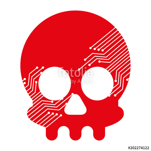 Skull With Electric Circuit Vector Illustration Design Stock 500x500 Skull With Electric Circuit Vector Illustration Design Stock
