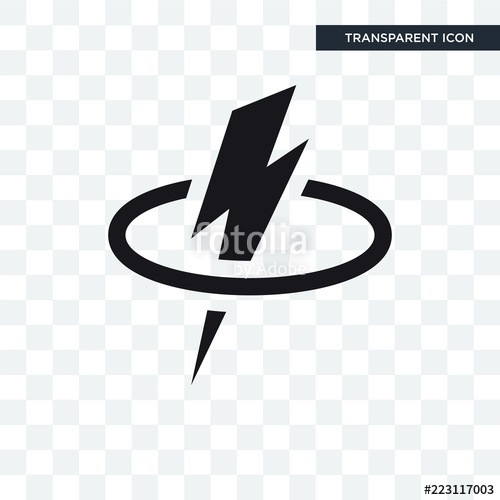 500x500 Electric Current Vector Icon Isolated On Transparent Background