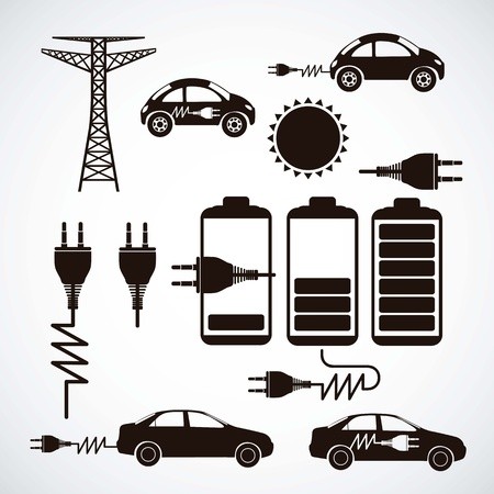 450x450 Illustration Of Energy Icons, Electricity And Electric Current