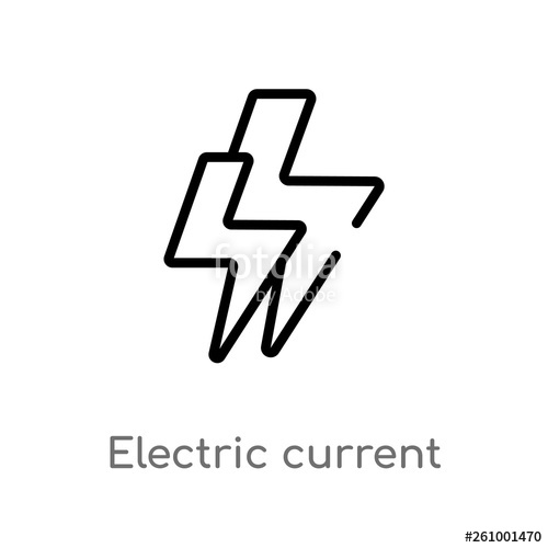 500x500 Outline Electric Current Vector Icon Isolated Black Simple Line