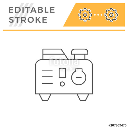 500x500 Portable Electric Generator Line Icon Stock Image And Royalty