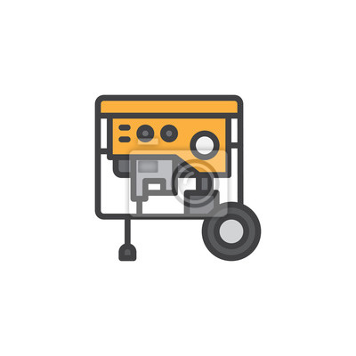 400x400 Portable Power Generator Filled Outline Icon, Line Vector Sign