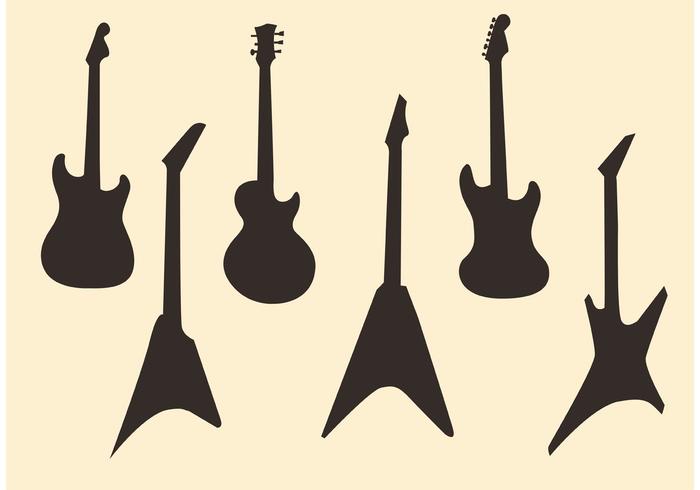 700x490 Guitar Vector Silhouettes