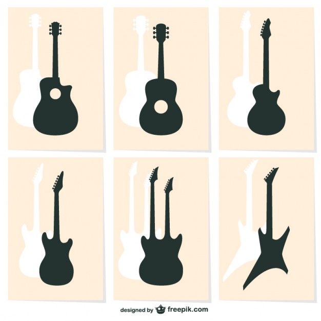 626x626 Guitar Silhouettes Free Vector Electric Guitar In Vector