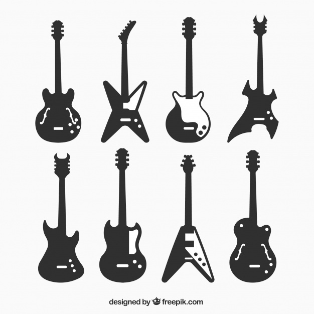 Electric Guitar Silhouette Vector Free at Vectorified.com | Collection ...