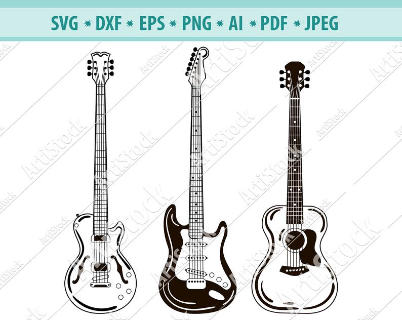 794x632 Guitar Guitar Vector Guitar Silhouette Guitar Etsy