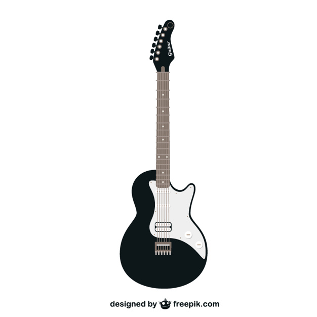 626x626 Black And White Guitar Vector Vector Free Download