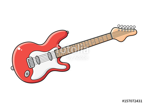 500x362 Red Electric Guitar Vector Isolated Stock Image And Royalty Free