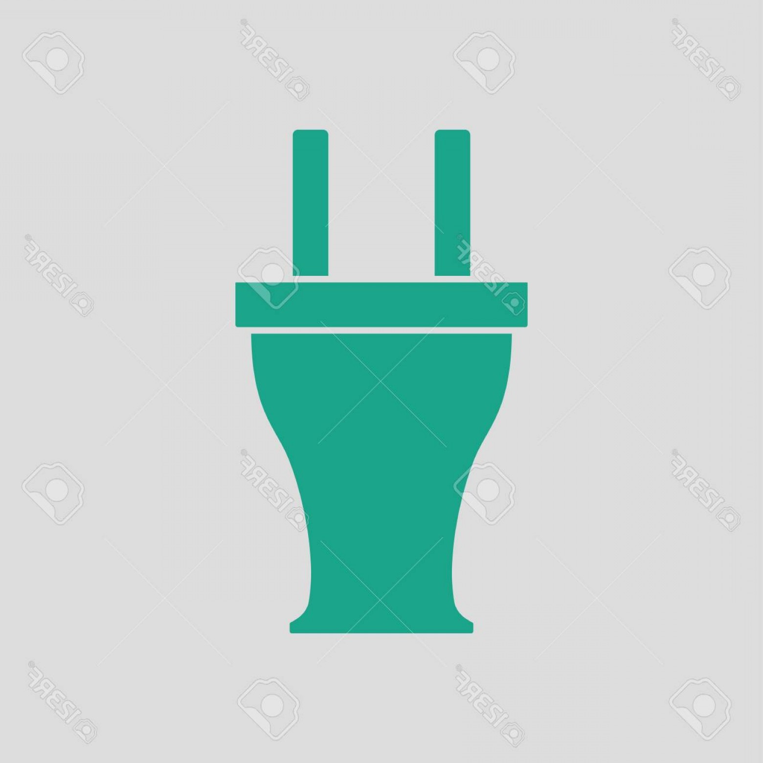 1560x1560 Photostock Vector Electrical Plug Icon Gray Background With Green