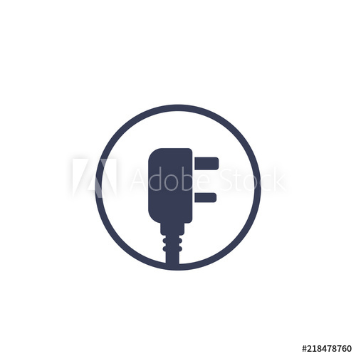 500x500 Uk Electric Power Plug, Vector Icon