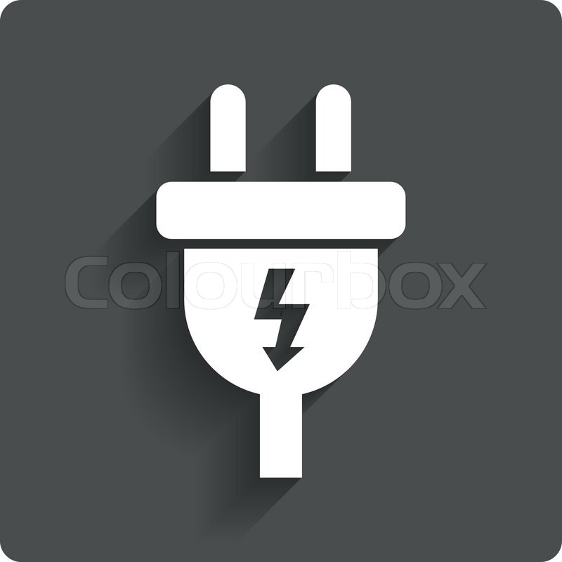 800x800 Electric Plug Sign Icon Power Energy Stock Vector Colourbox
