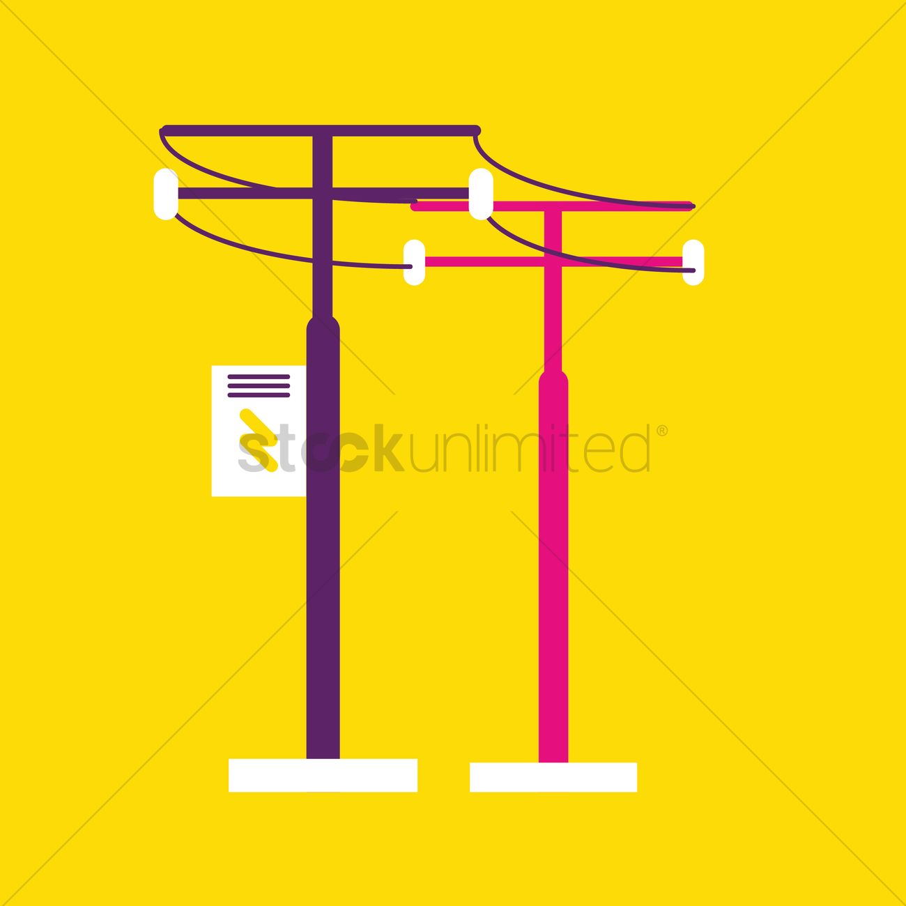 1300x1300 Electric Pole Vector Image