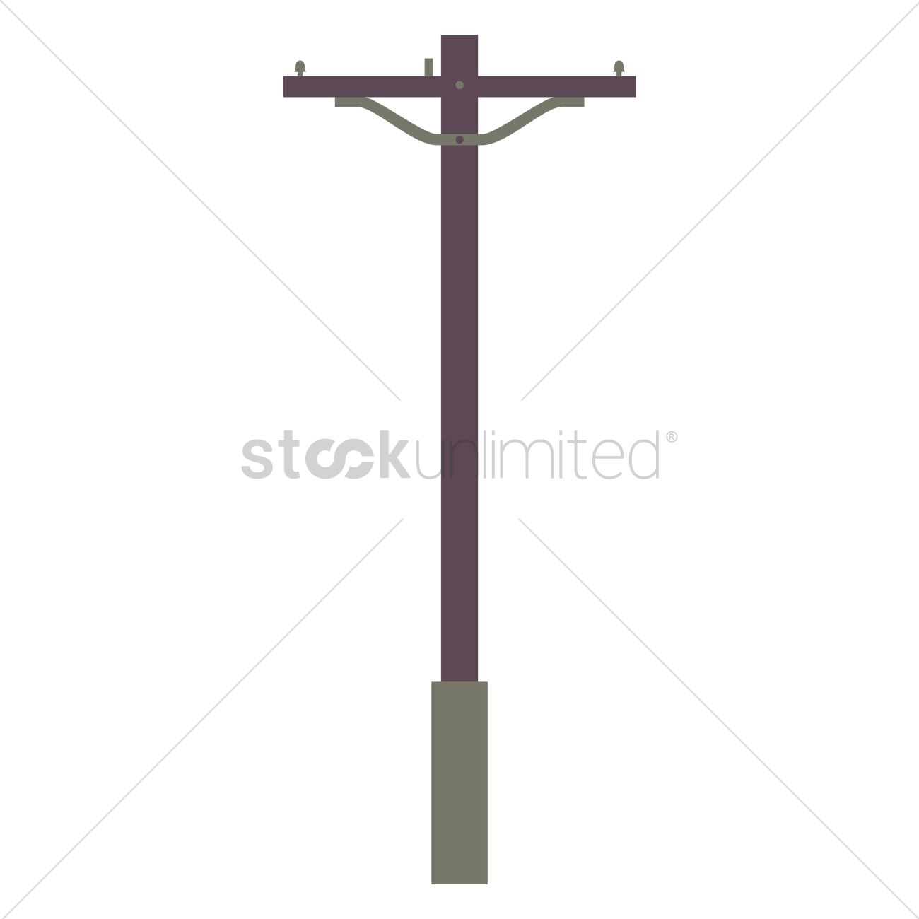 1300x1300 Electric Pole Vector Image