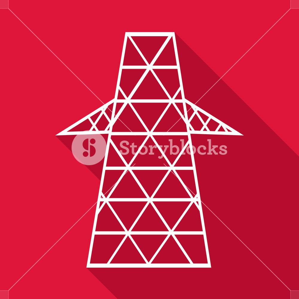 1000x1000 Electric Pole Icon Flat Illustration Of Electric Pole Vector Icon