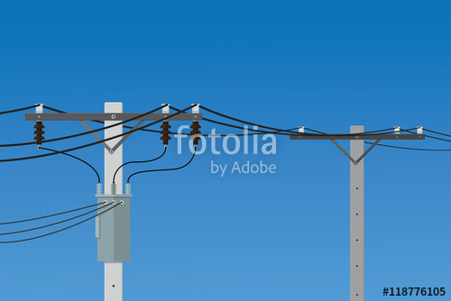 500x334 Electric Pole Vector Flat Design Stock Image And Royalty Free
