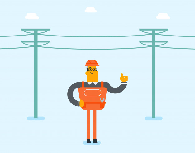 626x491 Electrician Repairing An Electric Power Pole Vector Premium