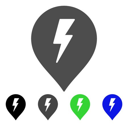 450x442 Electric Shock Marker Flat Vector Pictograph Colored Electric