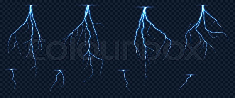 800x334 Realistic Lightnings Zig Zag On Stock Vector Colourbox