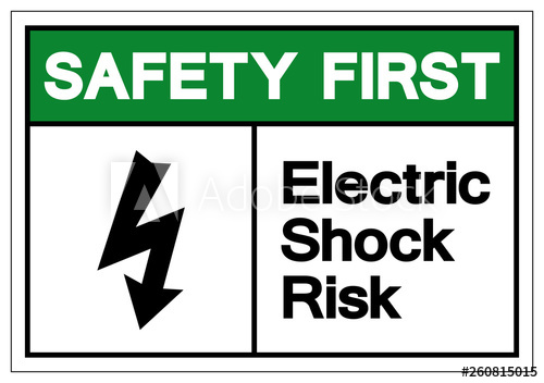 500x352 Safety First Electric Shock Risk Symbol Sign, Vector Illustration