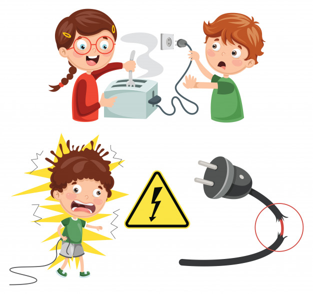 626x588 Vector Illustration Of Kids Electric Shock Vector Premium Download