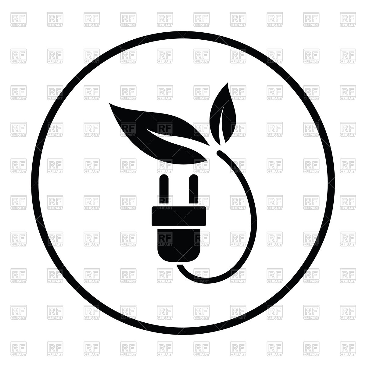 1200x1200 Electric Plug With Leaves Icon Vector Image Of Icons And Emblems