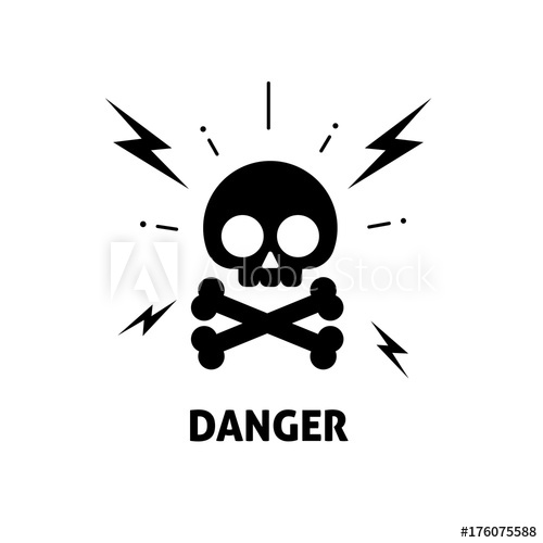 500x500 Electrical Hazard Sign Vector Illustration, Flat Cartoon Electric