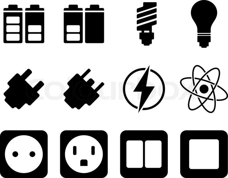 800x625 Electricity And Energy Icon Set Stock Vector Colourbox