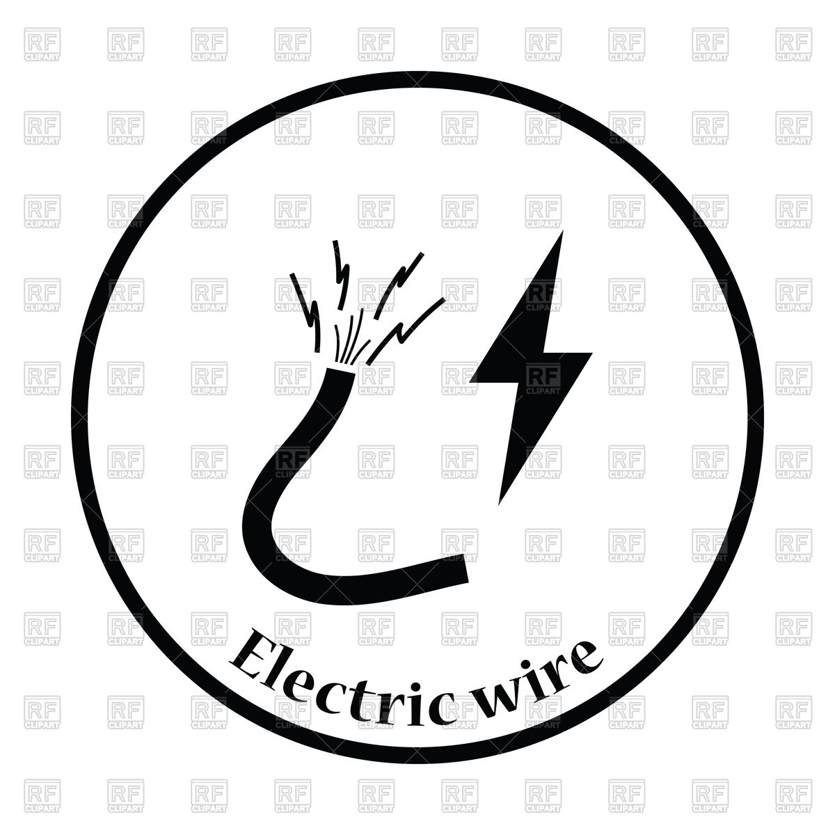 1200x1200 Thin Circle Design Icon Of Electric Wire Vector Image Of Icons