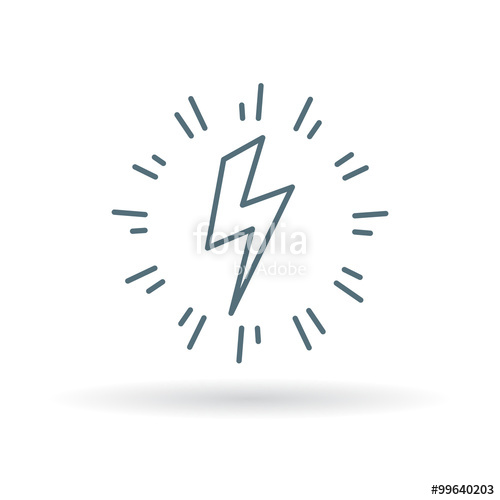 500x500 Cloud Lightning Line Icon Light Bolt Weather Symbol Electric