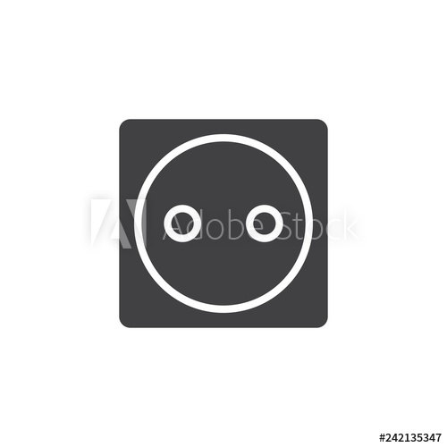 500x500 Electrical Outlet Vector Icon Filled Flat Sign For Mobile Concept