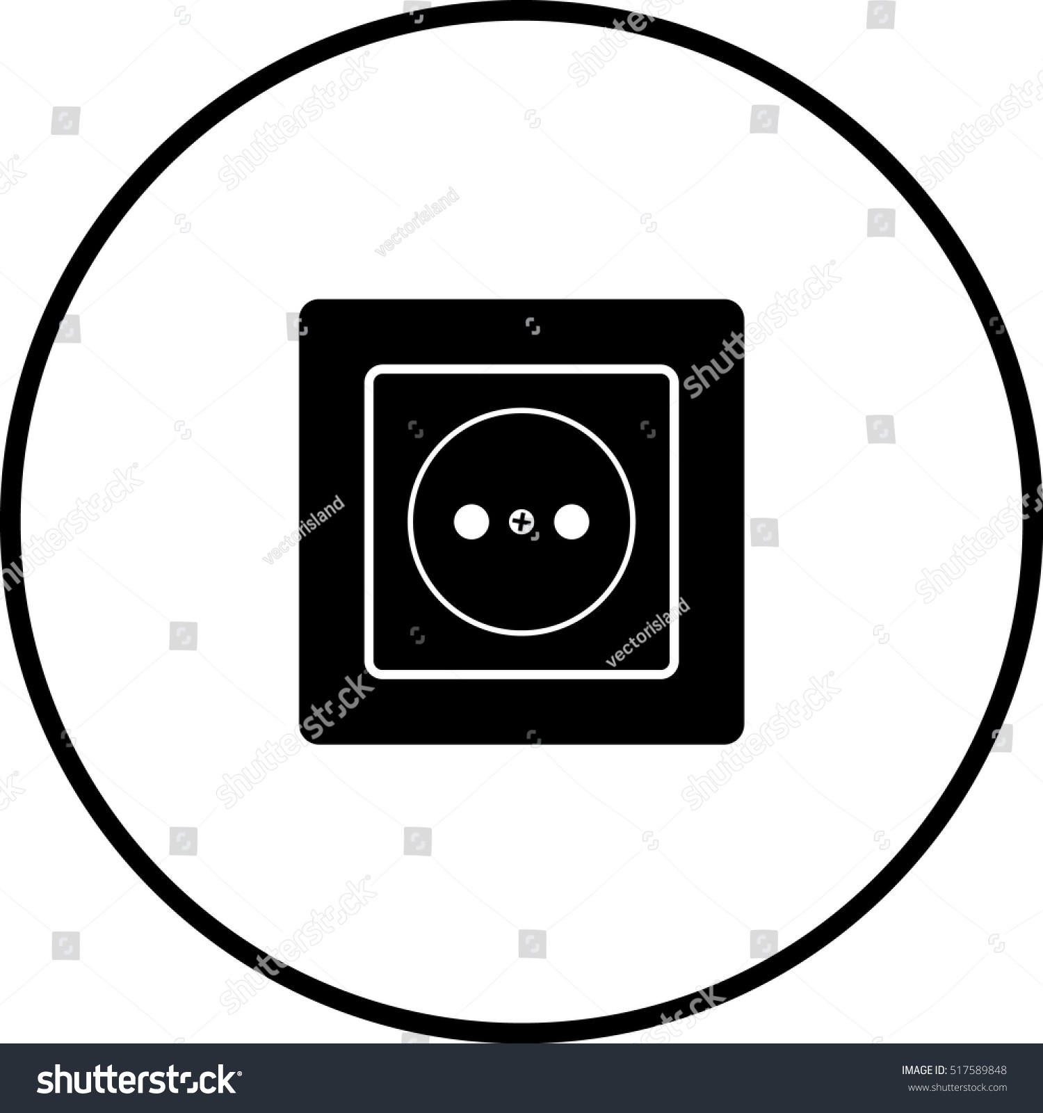 1500x1600 Power Outlet Symbol New Type C Power Outlet Symbol Stock Vector