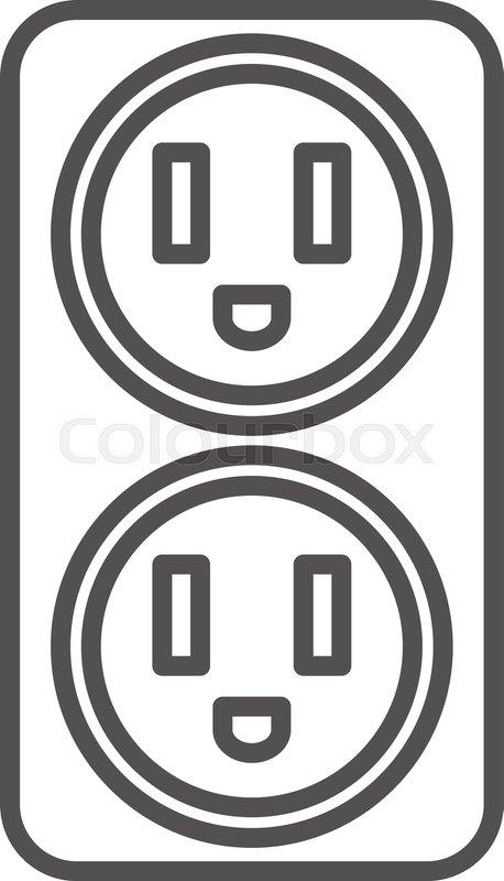458x800 Double Electrical Outlet Icon Outline Stock Vector Colourbox