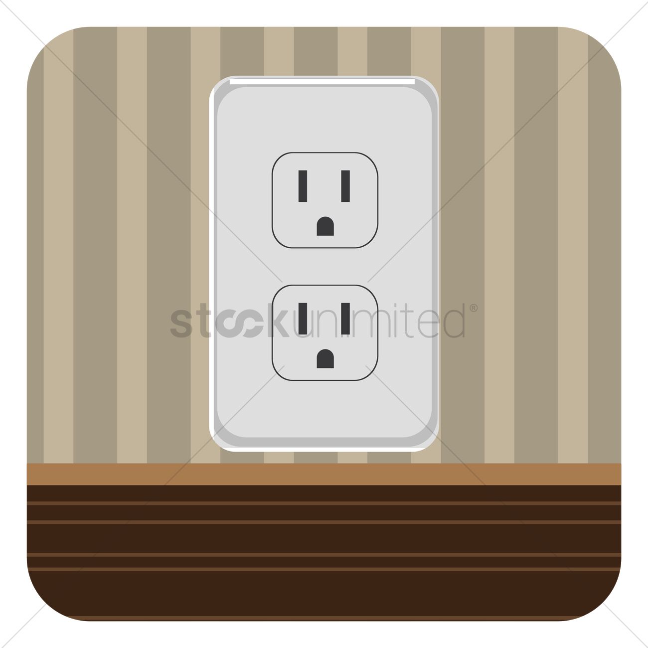 1300x1300 Electric Outlet Vector Image