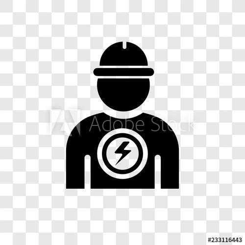 500x500 Electrician Vector Icon Isolated On Transparent Background
