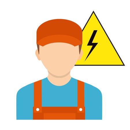 450x450 Avatar Electrician Vector Illustration Electrician Worker Icon