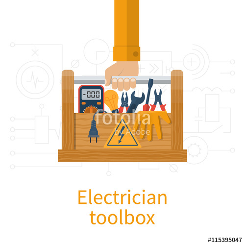500x500 Toolbox Electrician Vector Stock Image And Royalty Free Vector