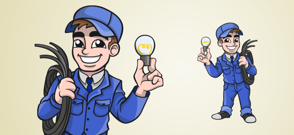 594x274 Vector Electrician Man