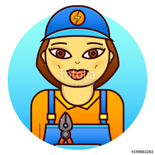 500x500 Woman Electrician Vector Illustration Stock Image And Royalty