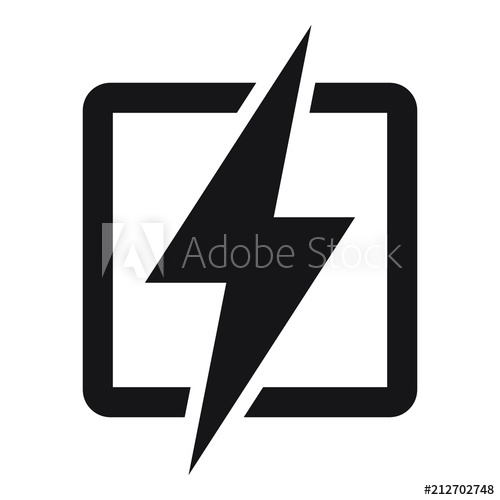 500x500 Electricity Icon, Lightning Icon, Vector